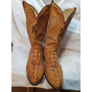 Red Wagon Brown Caiman Western Boots Mexican 28.5 sz US 11.5 Women US 10 MEN's